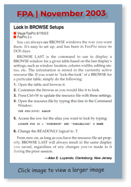 Click image to view a larger image FPA | November 2003